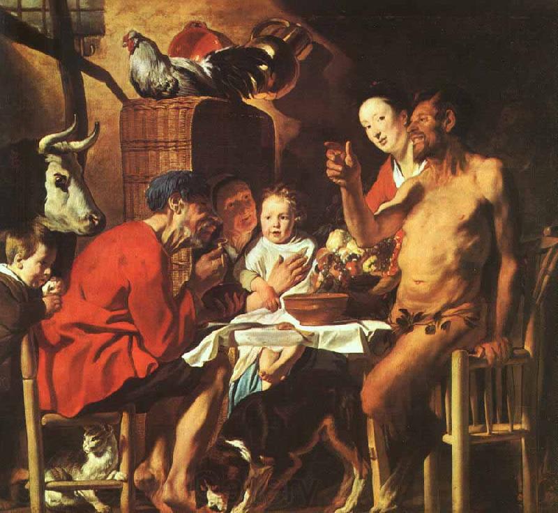 Jacob Jordaens Satyr at the Peasants House Norge oil painting art